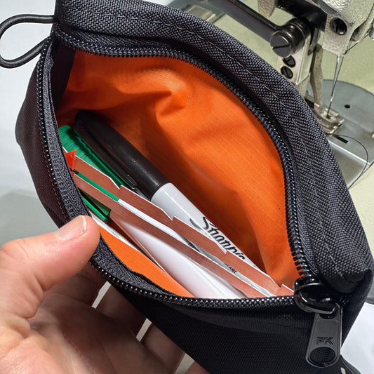 Zip Pouch - Black/Orange 3 Pack