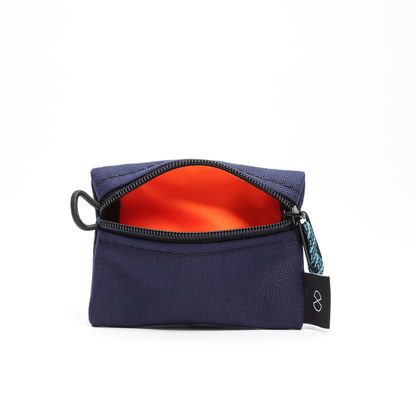 Tiny Pocket Pouch (#044) Navy/Flo Orange