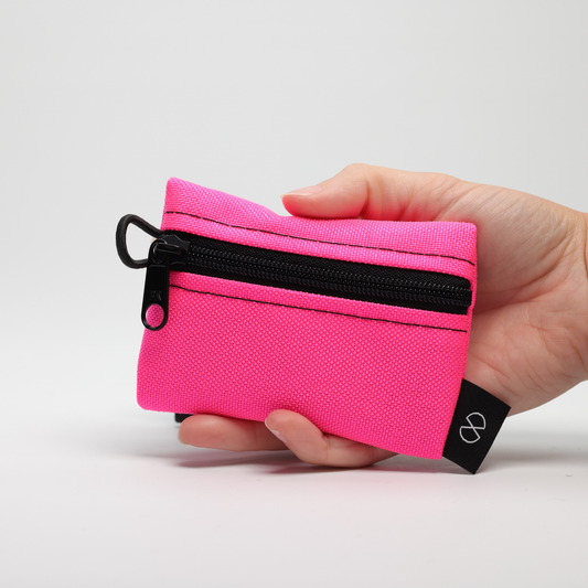 Tiny Pocket Pouch (#052)  Pink/Dark Grey