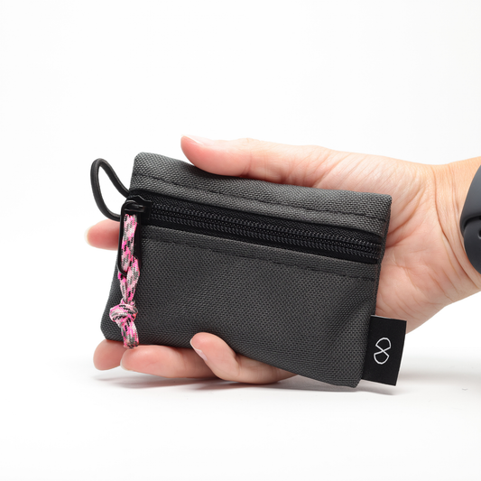 Tiny Pocket Pouch (#054) Dark Grey/Flo Orange