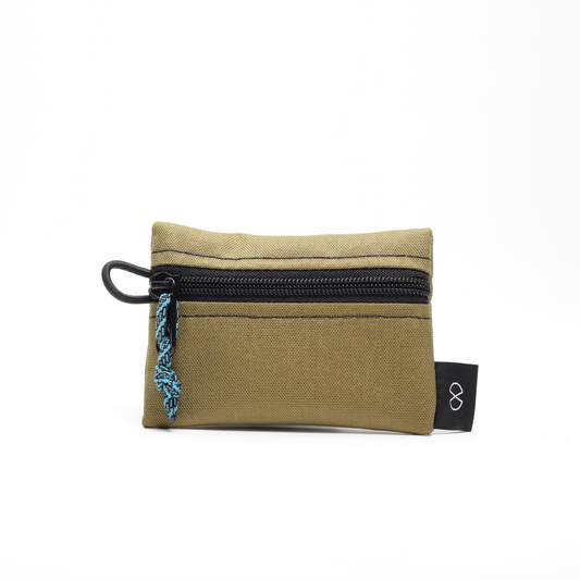 Tiny Pocket Pouch (#055) Khaki/Flo Orange