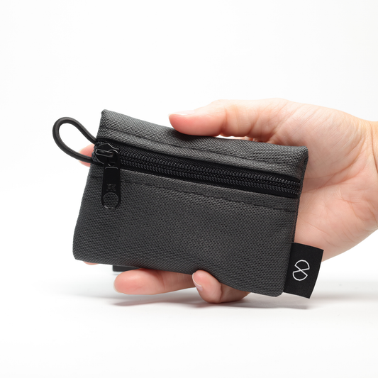 Tiny Pocket Pouch (#058) Dark Grey/Flo Orange