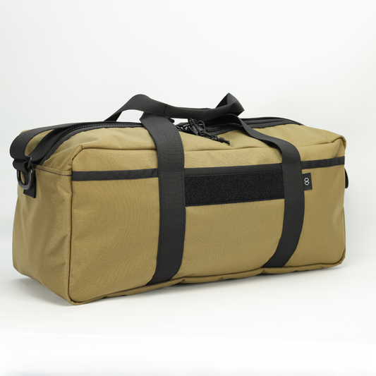 20L Essentials Duffel #006 (Black on Khaki)