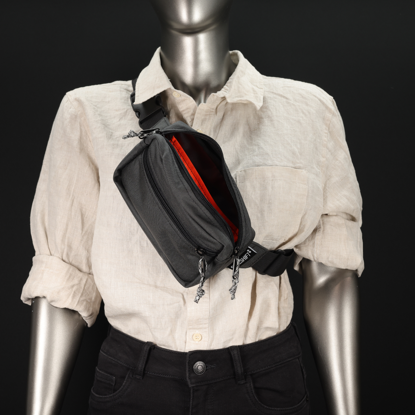 Waist Pack #015 (Dark Grey/Flo Orange)