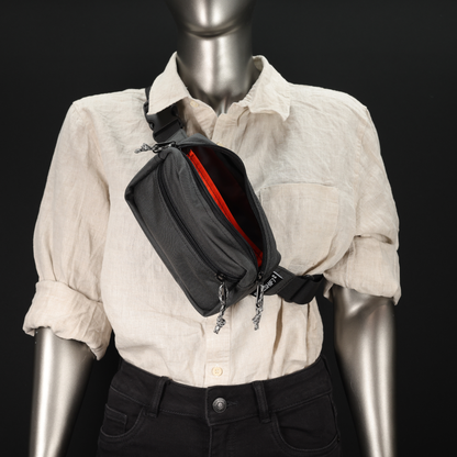 Waist Pack #015 (Dark Grey/Flo Orange)