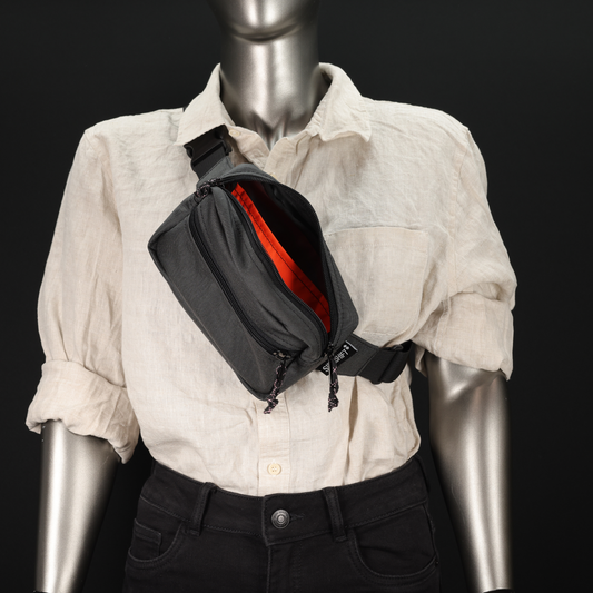 Waist Pack #016 (Dark Grey/Flo Orange)