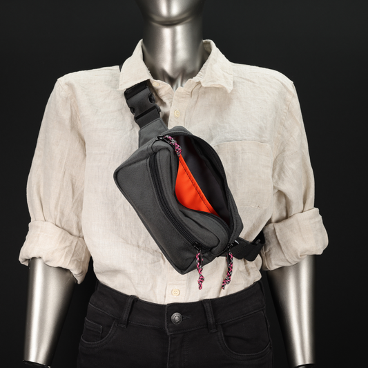 Waist Pack #017 (Dark Grey/Flo Orange)