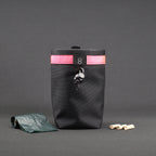 Dog Treat Pouch in Black x Pink