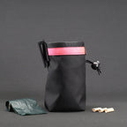 Dog Treat Pouch in Black x Pink