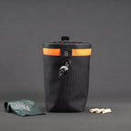 Dog Treat Pouch in Black x Fluro Orange