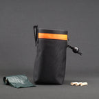 Dog Treat Pouch in Black x Fluro Orange