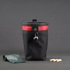 Dog Treat Pouch in Black x Red