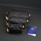 3 Piece Travel Pouch Set in Black x Coyote Brown
