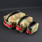 3 Piece Travel Pouch Set in Auscam x Red