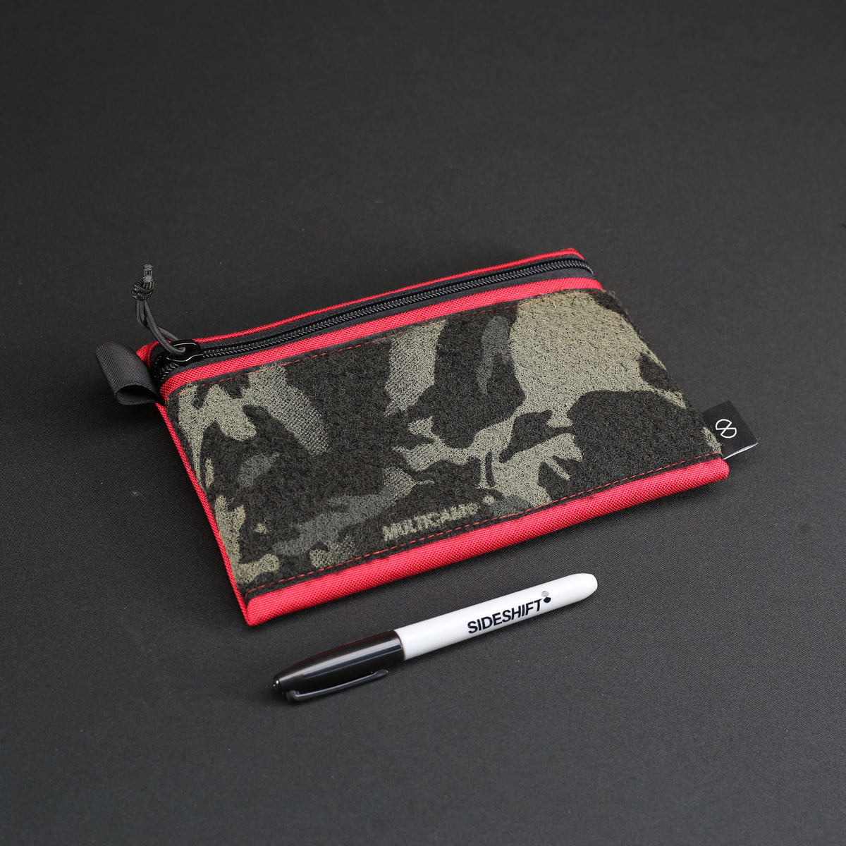 Flat Zip Pouch in Red x MCB