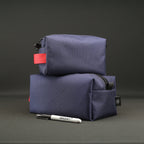 2 Piece Travel Pouch Set in Navy x Red