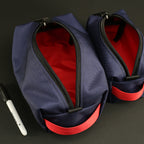 2 Piece Travel Pouch Set in Navy x Red