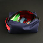 2 Piece Travel Pouch Set in Navy x Red