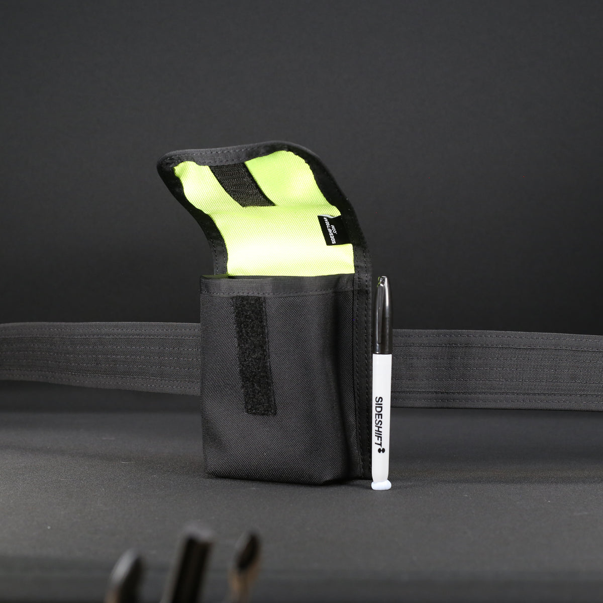 Belt Utility Pouch in Black x Fluro Yellow