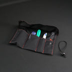 Small Tri-Fold Tool Roll in Black x Red
