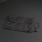 Small Tri-Fold Tool Roll in Black x Red