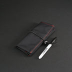 Small Tri-Fold Tool Roll in Black x Red
