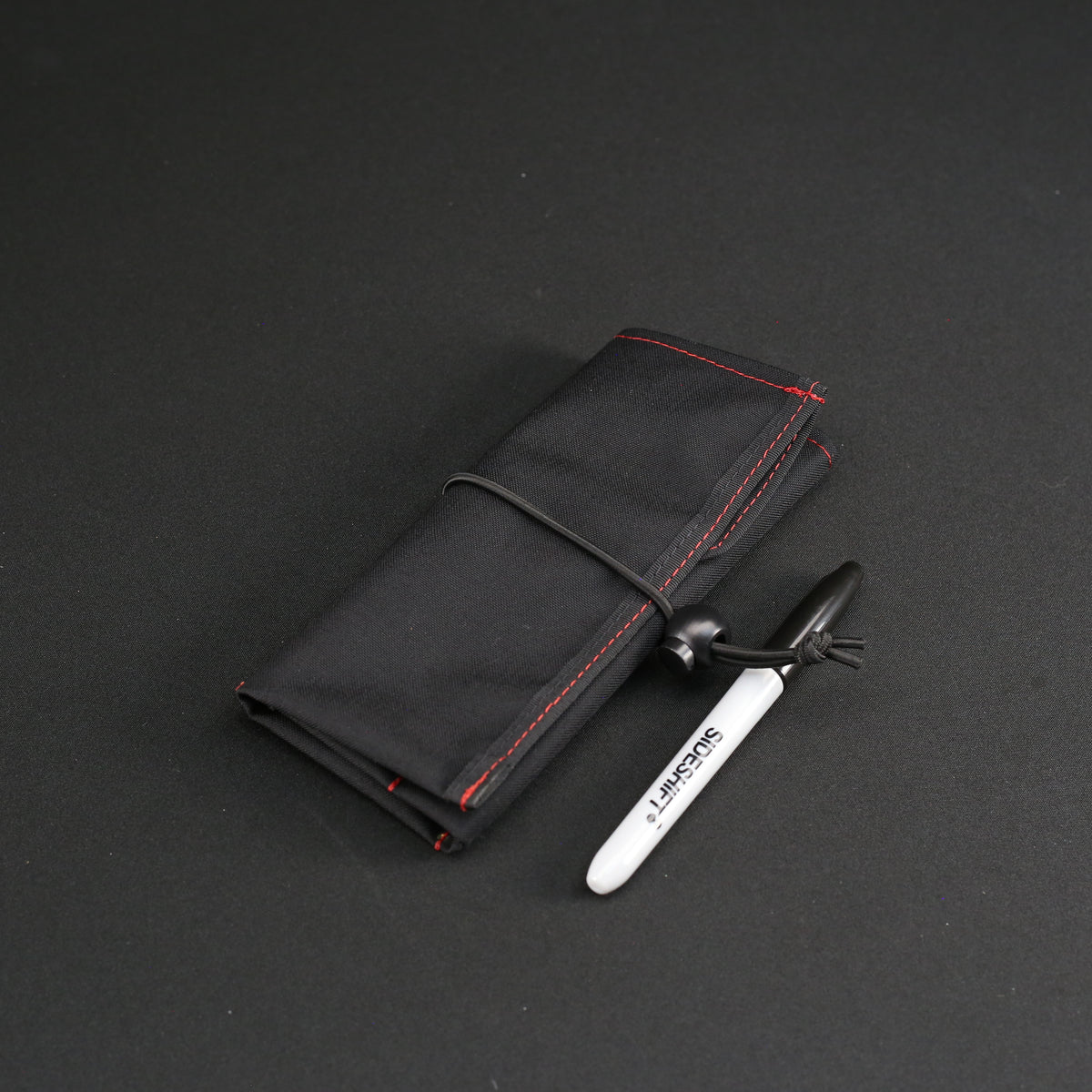 Small Tri-Fold Tool Roll in Black x Red