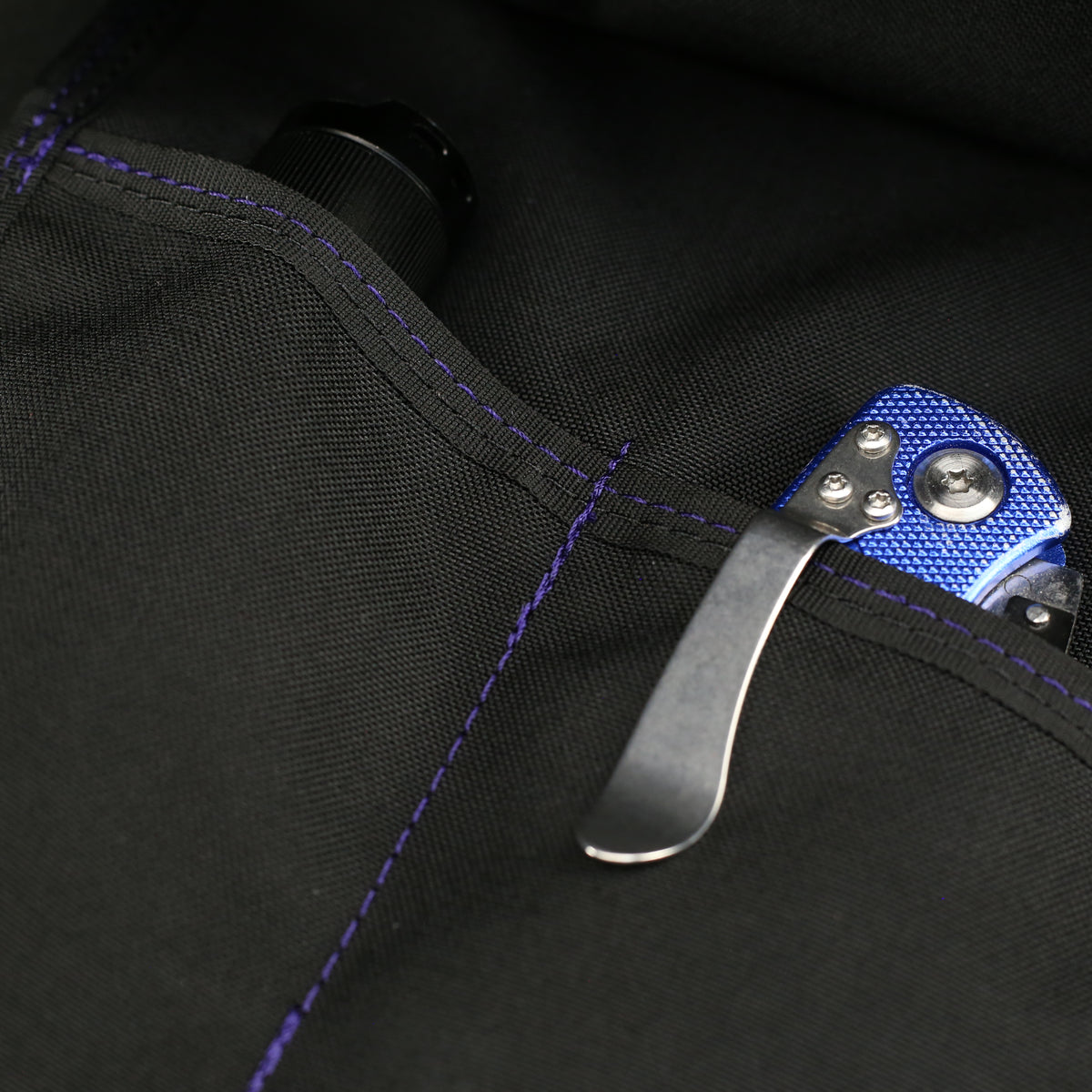 Small Tri-Fold Tool Roll in Black x Purple