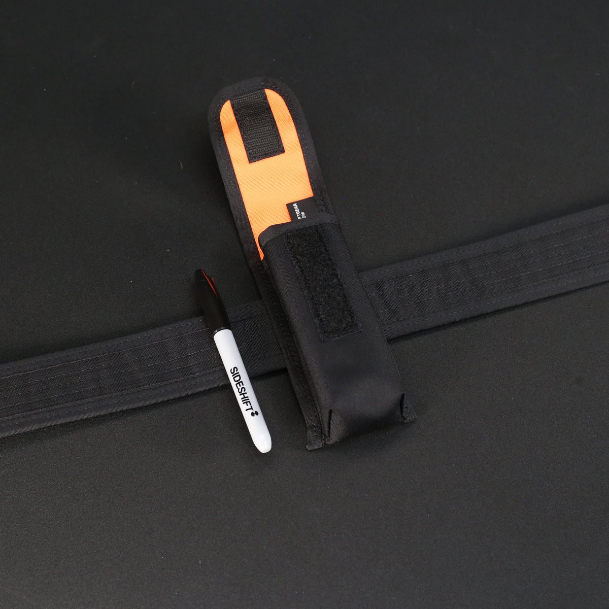 Belt Pouch Small in Black x Orange