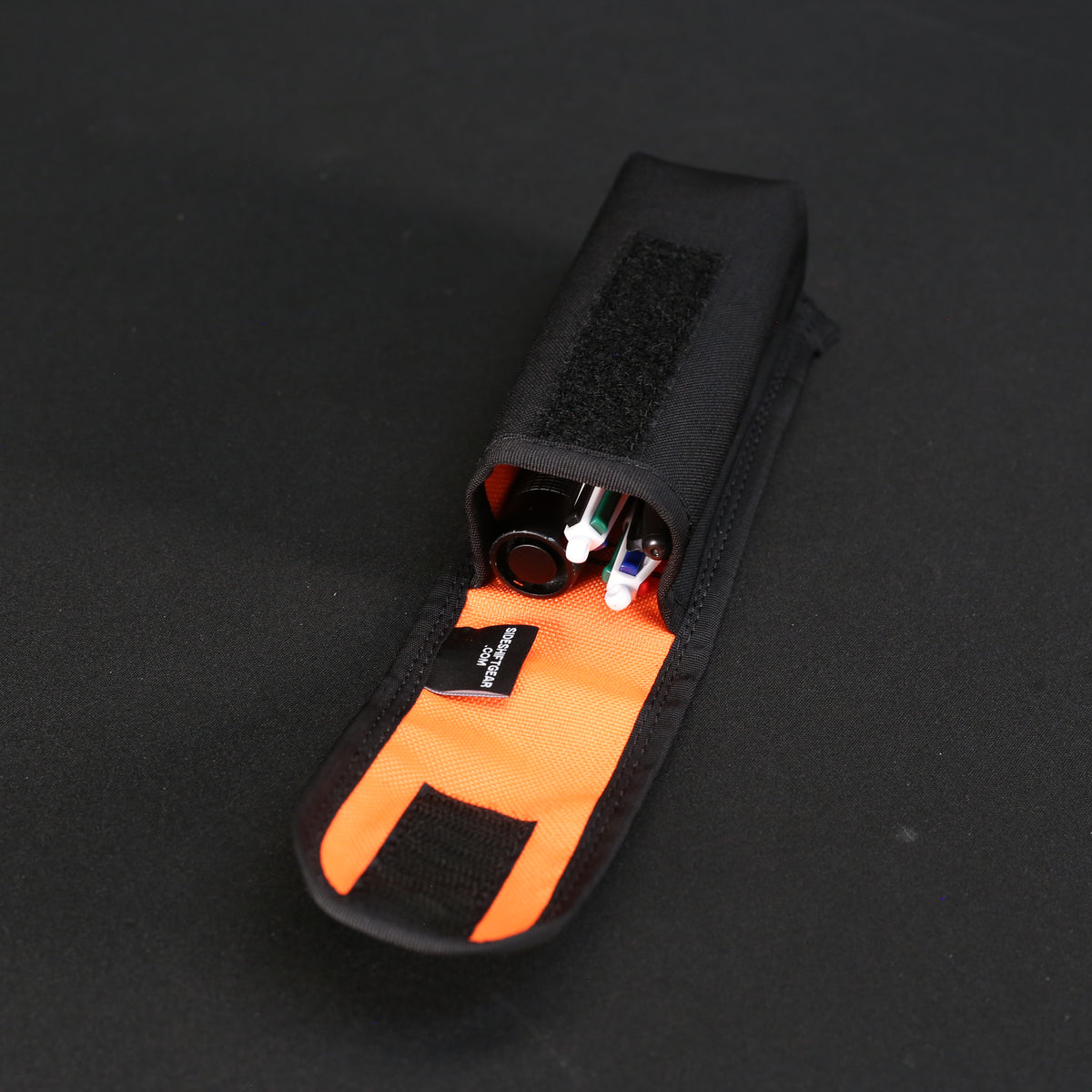 Belt Pouch Small in Black x Orange