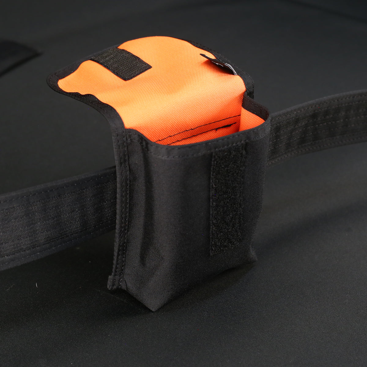 Belt Pouch Large in Black x Orange