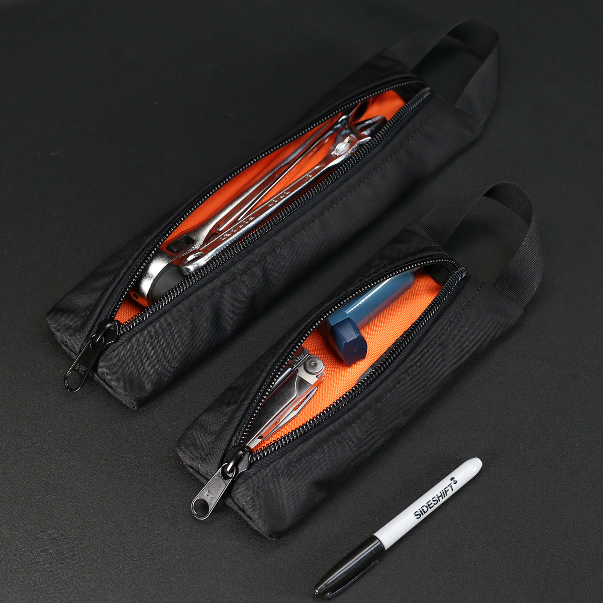 Grab Pouch in Black x Fluro Orange Special