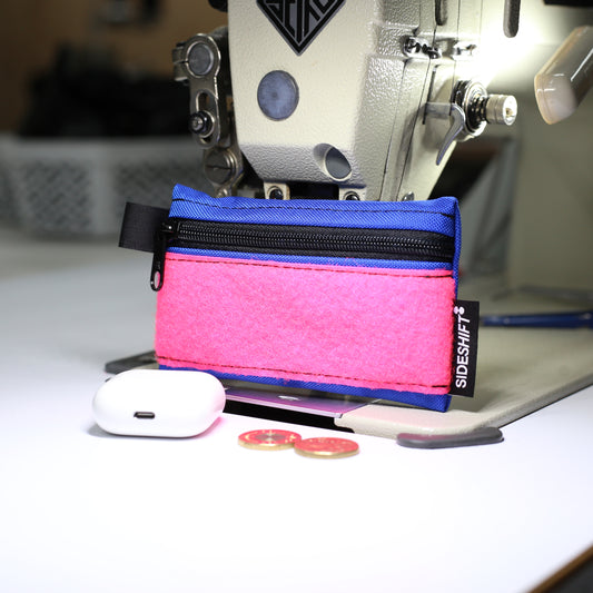 Pocket Pouch in Royal Blue w/ Pink Loop Field