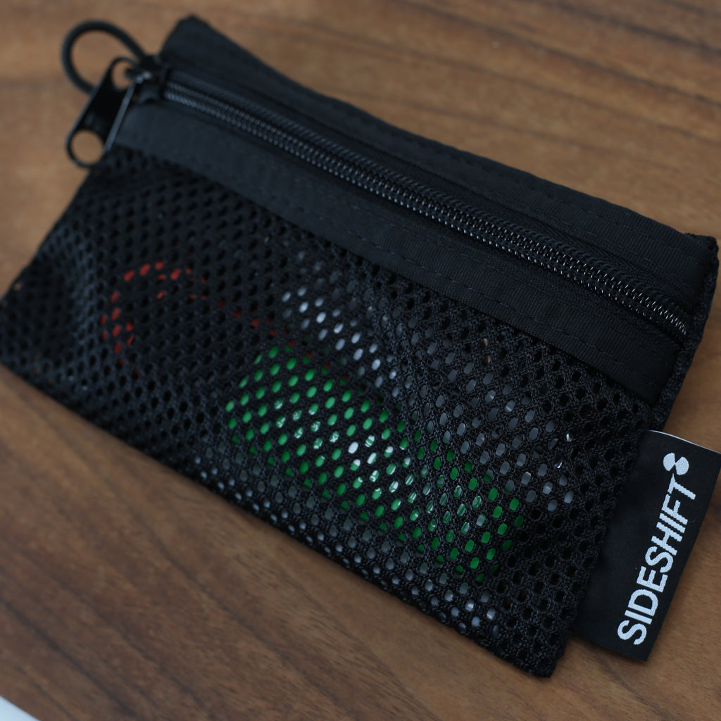 Mesh Zip Pouch in Jet Black