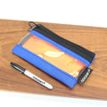 Clear Zip Pouch - Royal Blue x Fluro Orange