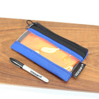 Clear Zip Pouch - Royal Blue x Fluro Orange