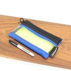Clear Zip Pouch - Royal Blue x Fluro Yellow