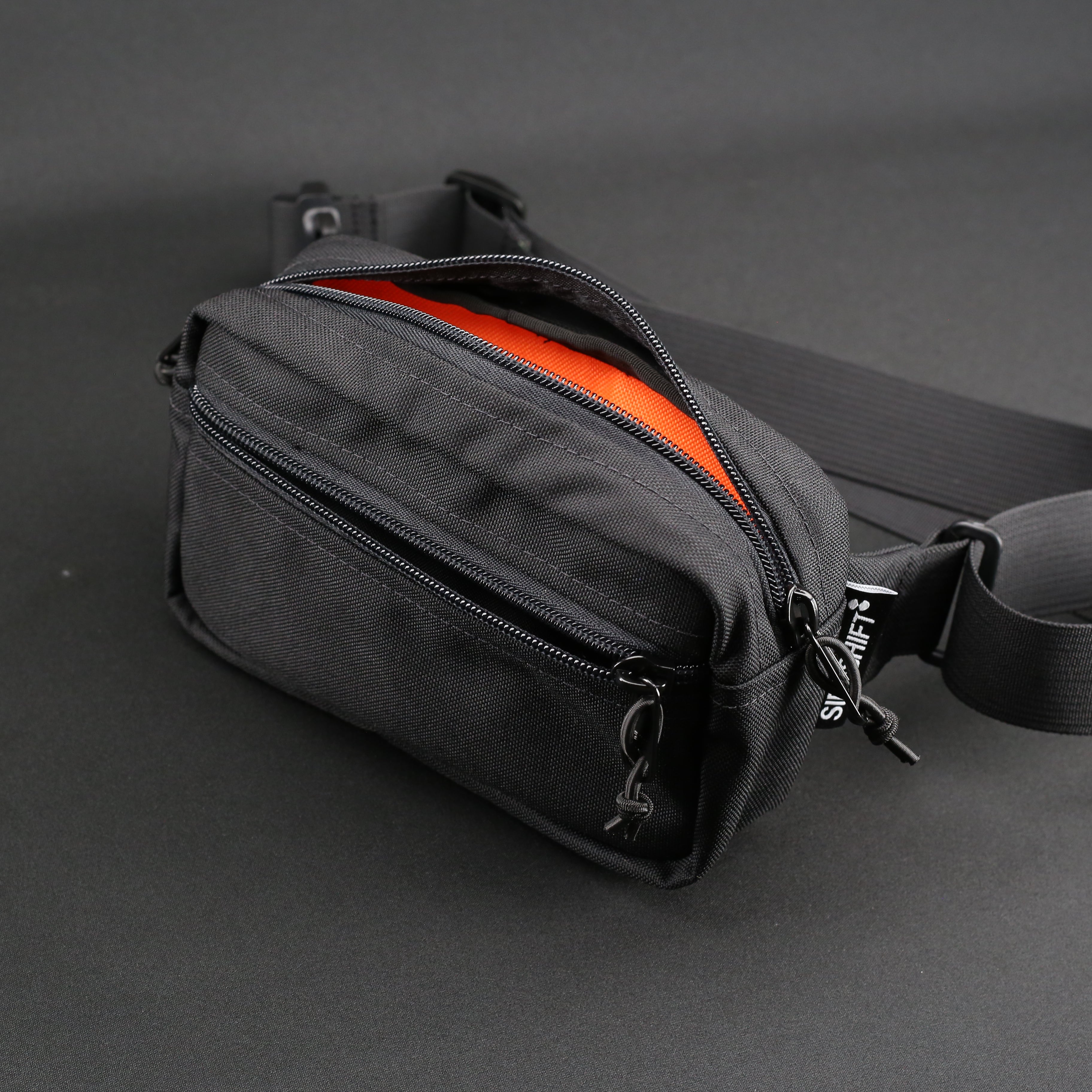 Waist Pack in Black / Fluro Orange