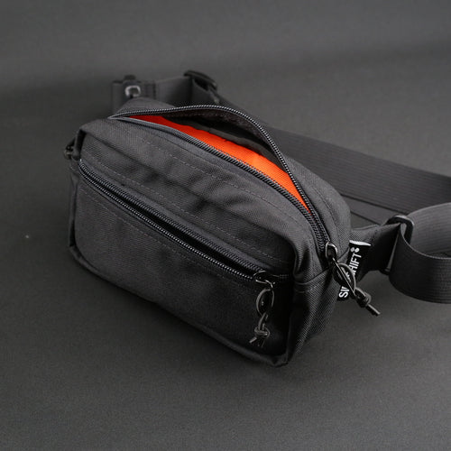 Waist Pack in Black / Fluro Orange