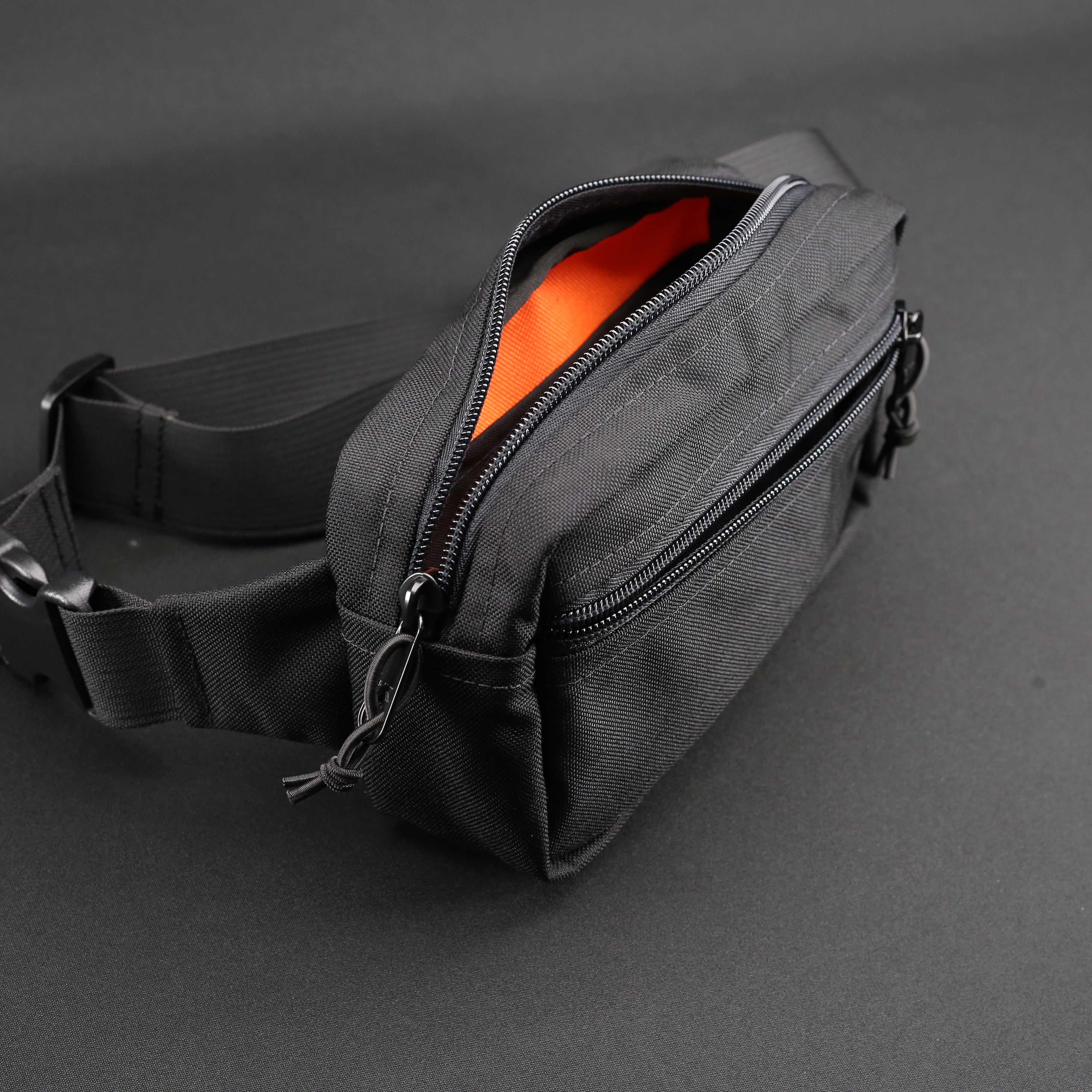 Waist Pack in Black / Fluro Orange