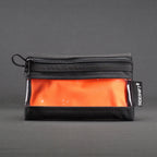 Clear Zip Pouch - Black x Fluro Orange