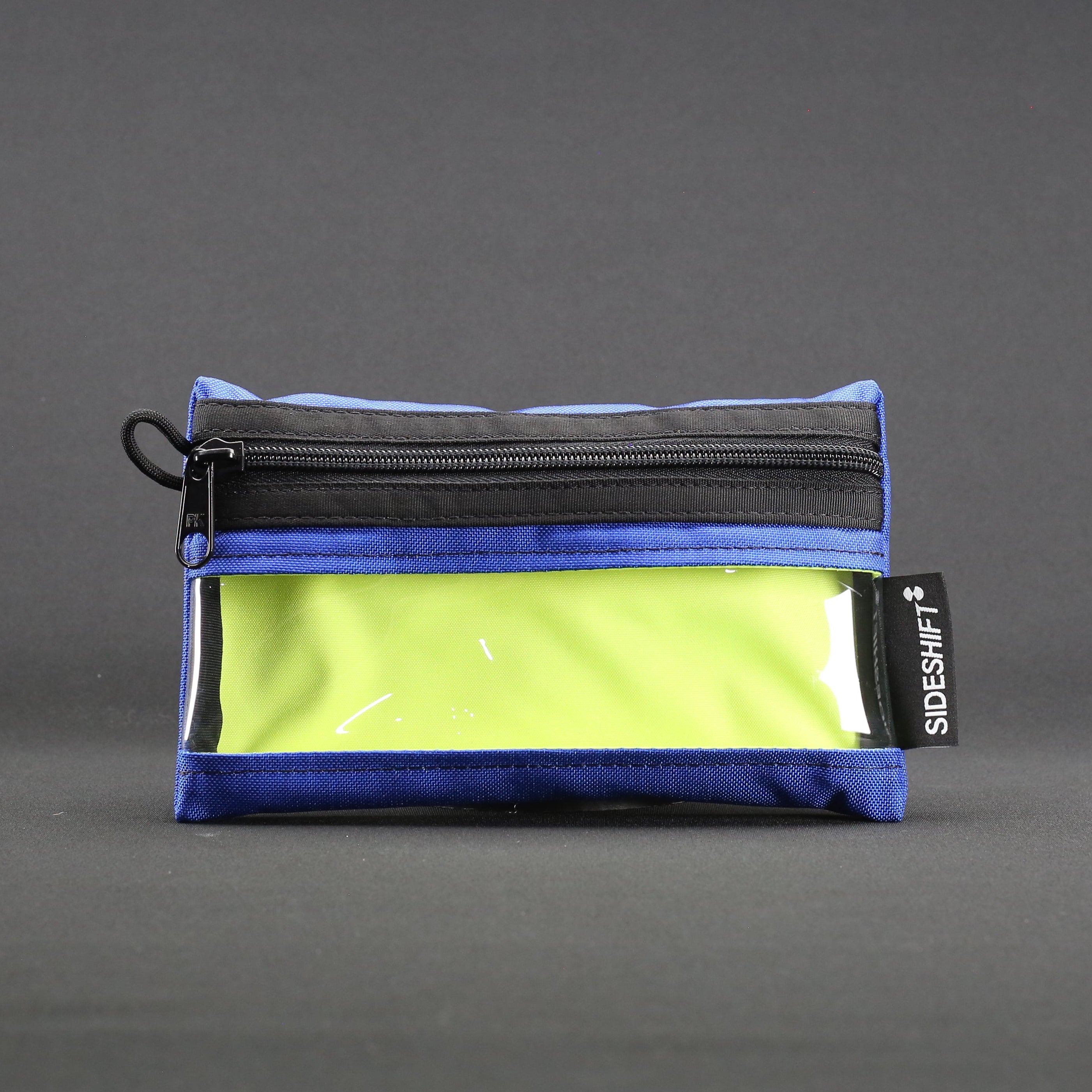 Clear Zip Pouch - Royal Blue x Fluro Yellow