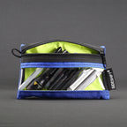 Clear Zip Pouch - Royal Blue x Fluro Yellow