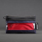 Clear Zip Pouch - Navy x Red