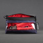 Clear Zip Pouch - Navy x Red