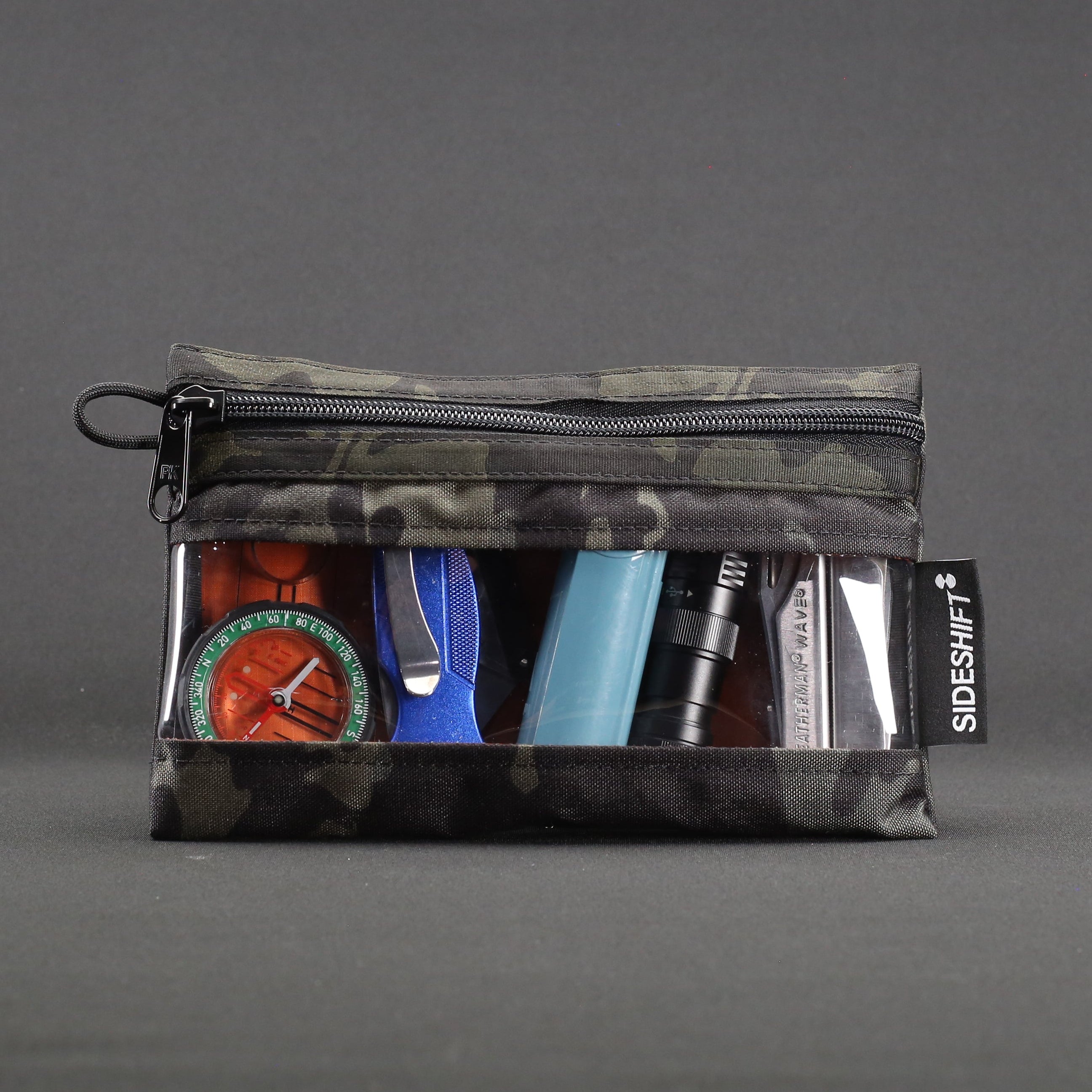 Clear Zip Pouch - MultiCam Black x Orange