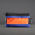 Clear Zip Pouch - Royal Blue x Fluro Orange