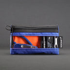Clear Zip Pouch - Royal Blue x Fluro Orange