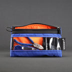 Clear Zip Pouch - Royal Blue x Fluro Orange