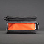 Clear Zip Pouch - Grey x Fluro Orange
